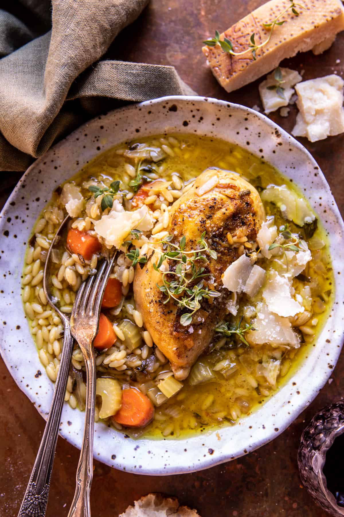 Roasted Herb Butter Chicken and Orzo | halfbakedharvest.com