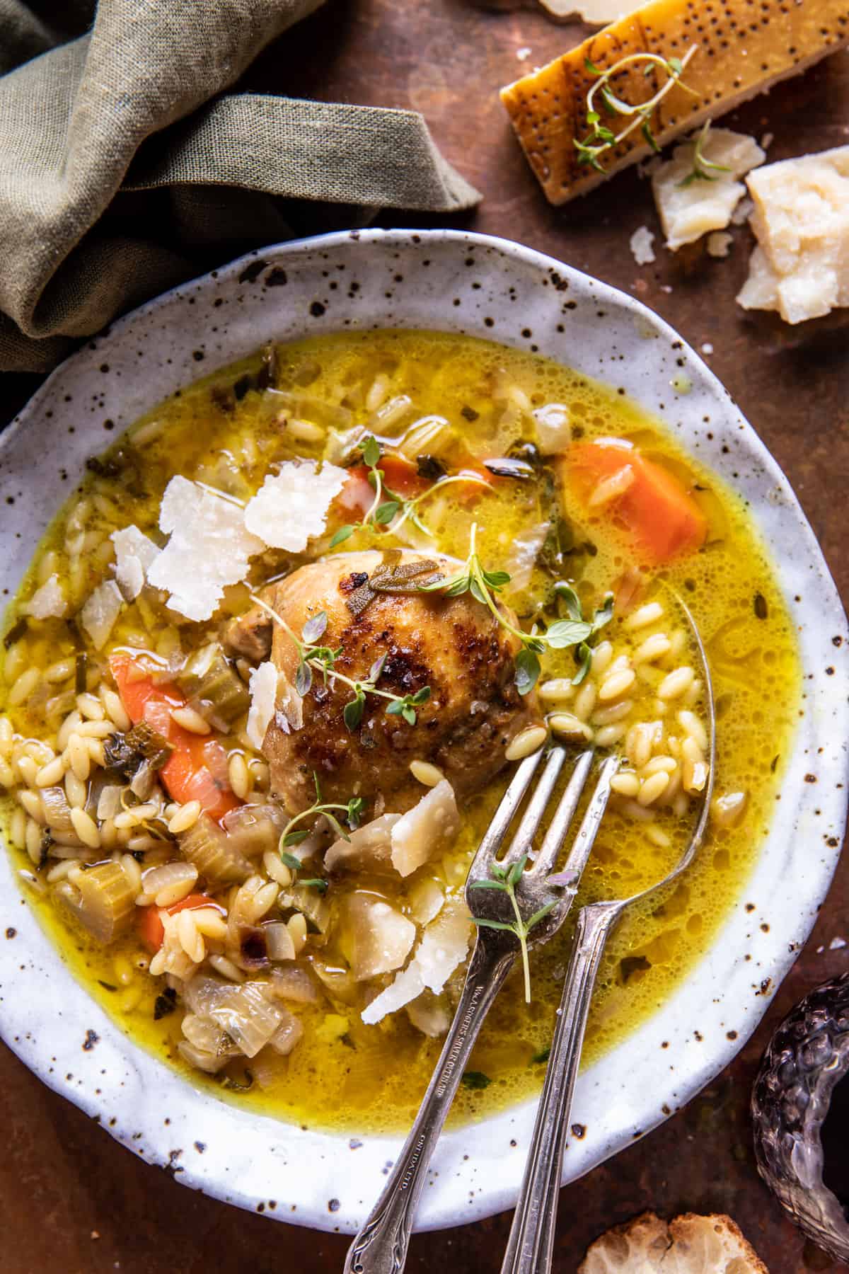 Roasted Herb Butter Chicken and Orzo | halfbakedharvest.com