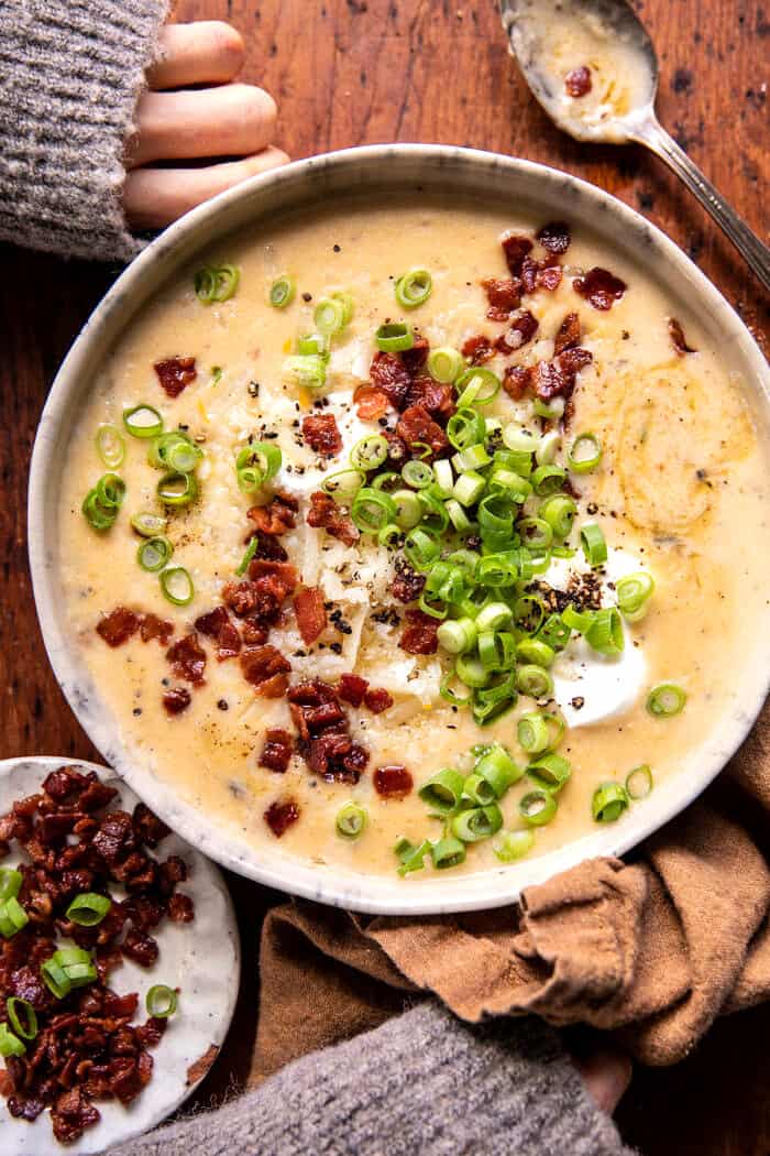 Easy Spicy Baked Potato Soup.