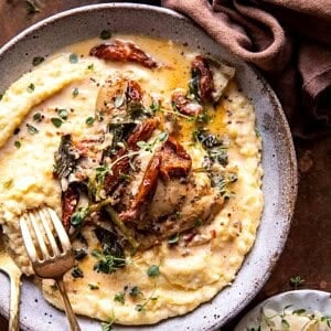 Crockpot Sun-Dried Tomato Chicken | halfnakedharvest.com