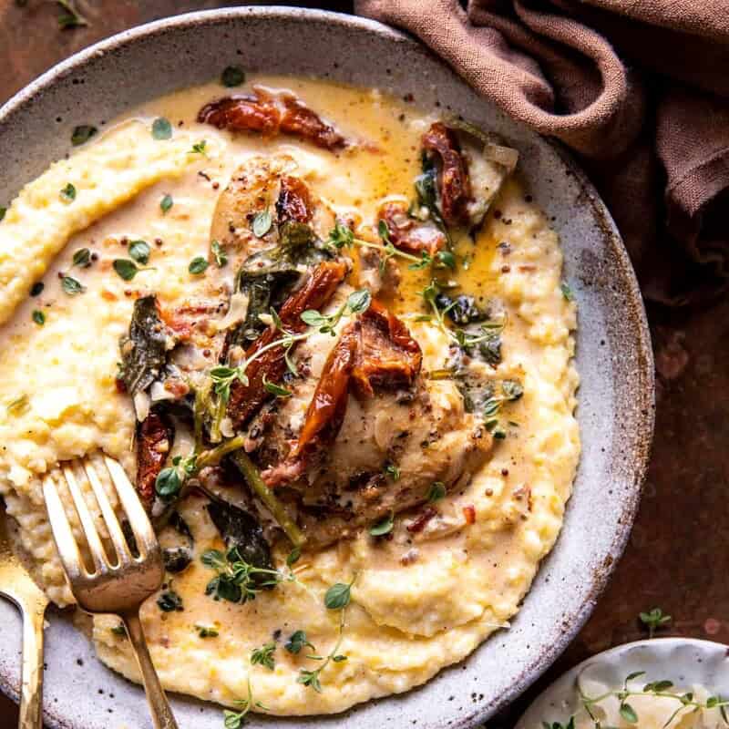Crockpot Sun-Dried Tomato Chicken | halfnakedharvest.com