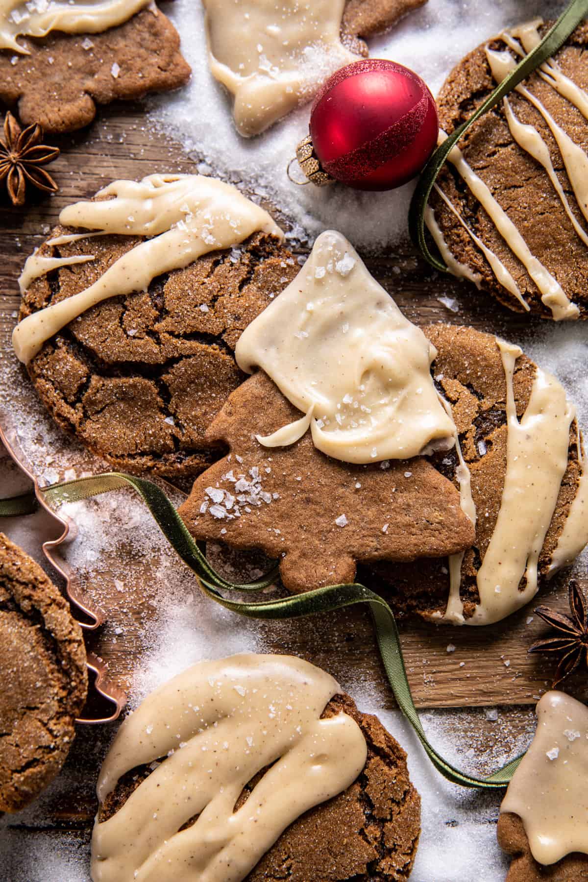 Soft Gingerbread Latte Cookies with Brown Butter Icing | halfbakedharvest.com