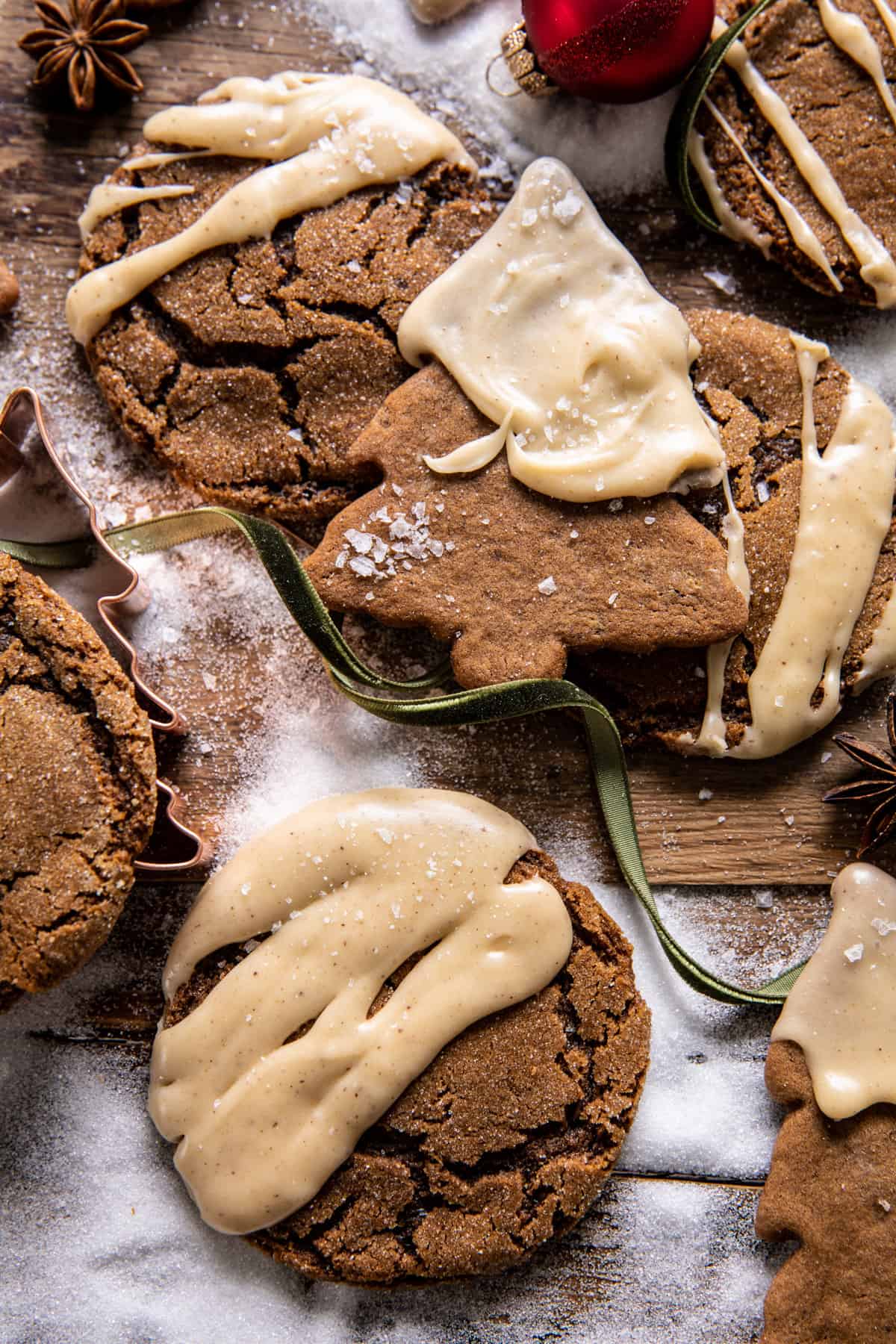 Soft Gingerbread Latte Cookies with Brown Butter Icing | halfbakedharvest.com