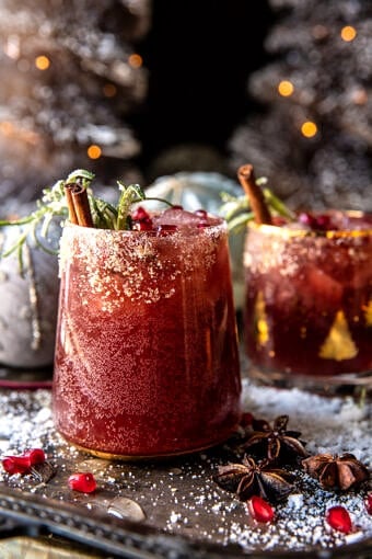 Whoovile’s Spiced Up Christmas Margarita (with mocktail) | haldbakedharvest.com