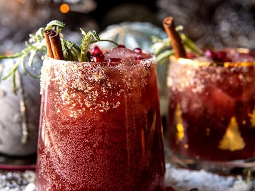 Whoville's Spiced Up Christmas Margarita (with mocktail). - Half