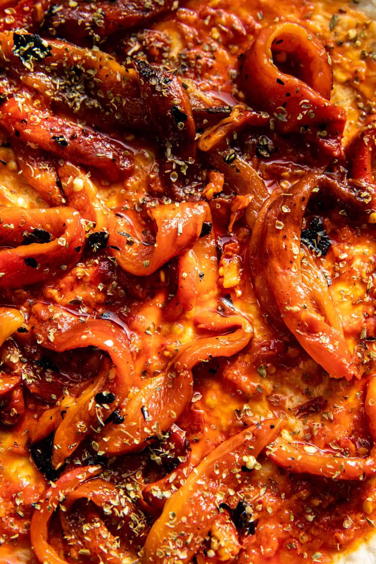 Calabrian Chili Roasted Red Pepper Pizza | halfbakedharvest.com