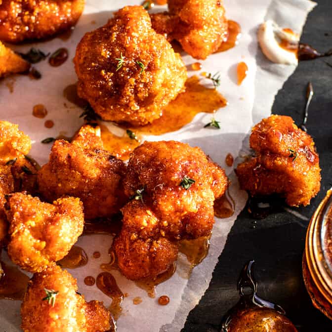 Crunchy Baked Hot Honey Cauliflower | halfbakedharvest.com