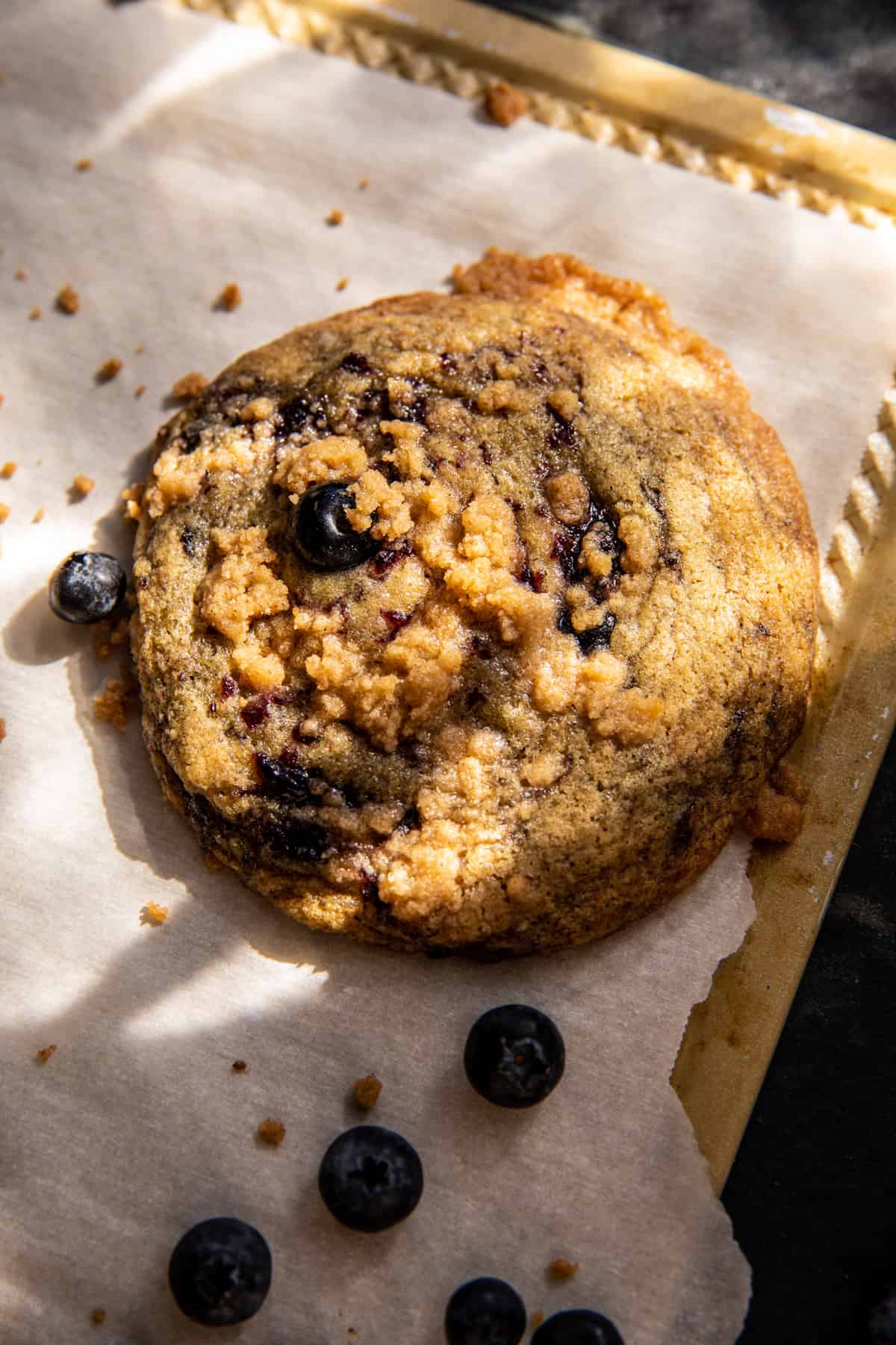 Giant Double Blueberry Muffin Cookie | halfbakedharvest.com