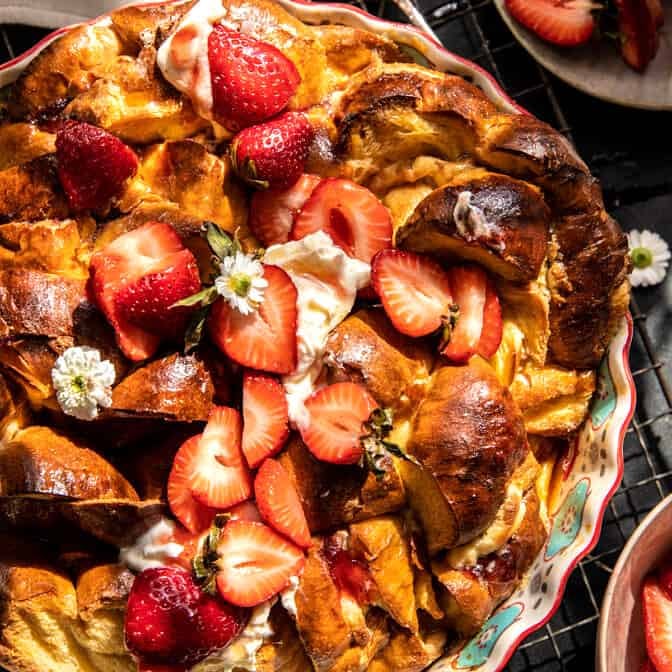 Baked Strawberry Cream Cheese Stuffed French Toast | halfbakedharvest.com