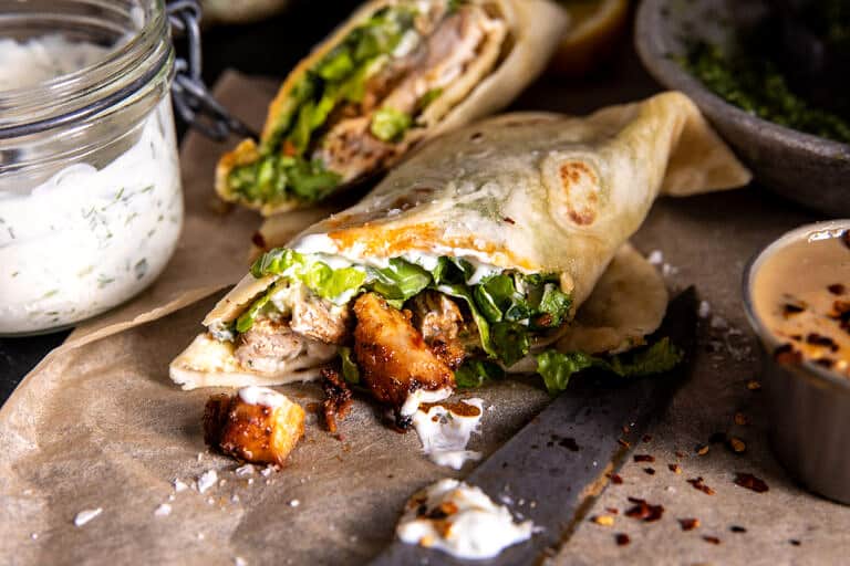 Pesto Chicken Tzatziki Salad Wraps. Half Baked Harvest