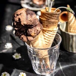 Blender Chocolate Peanut Butter Ice Cream | halfbakedharvest.com