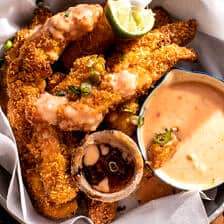 Coconut Chicken Fingers with Bang Bang Sauce | halfbakedharvest.com