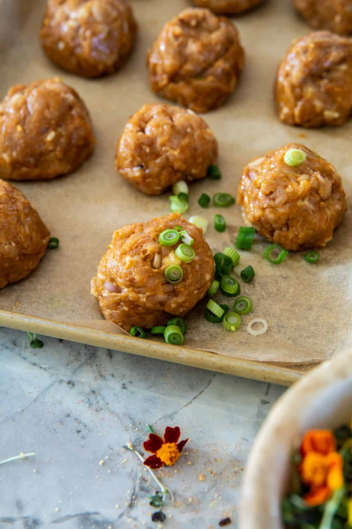 Coconut Curry Chicken Meatballs with Garlic Butter | halfbakedharvest.com
