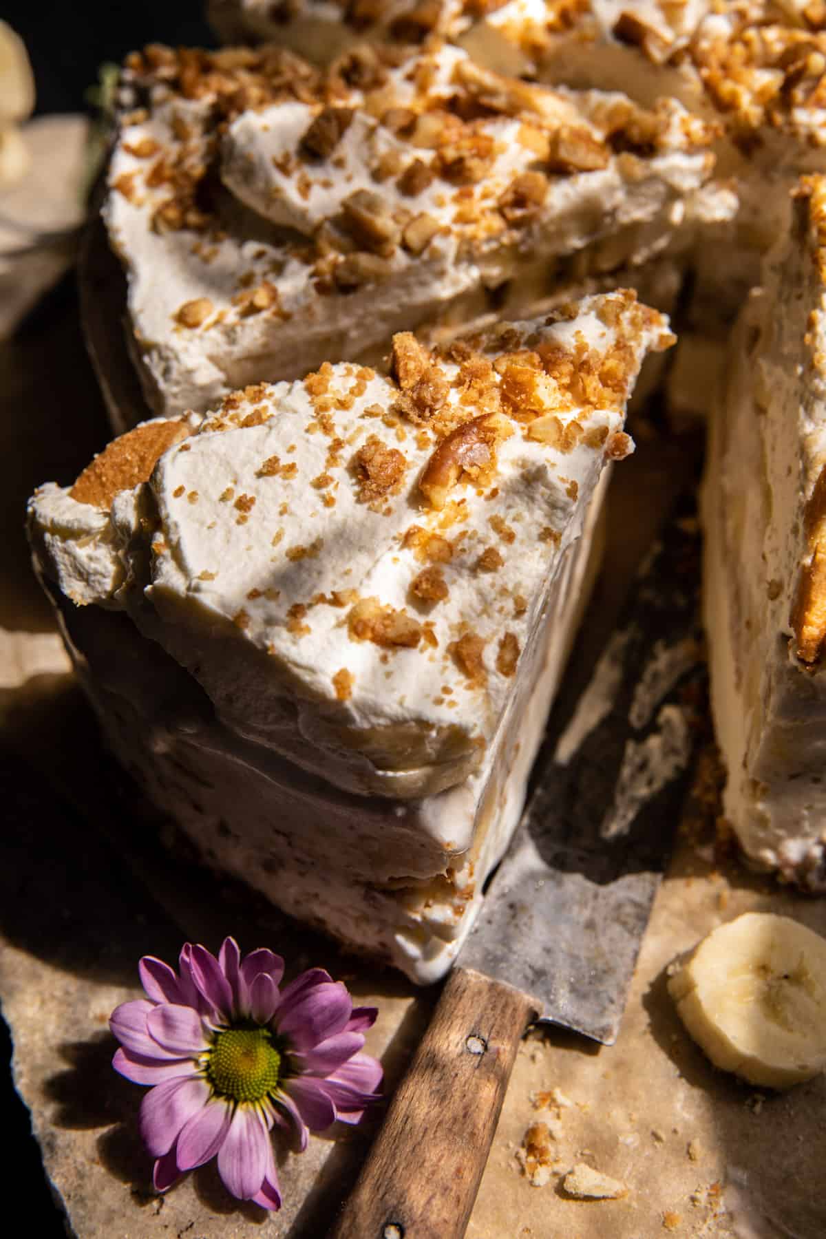 Salty Pretzel Banana Pudding Ice Cream Cake Cake | halfbakedharvest.com