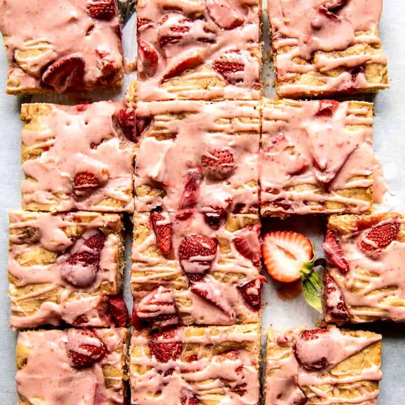 Strawberry White Chocolate Blondies | halfbakedharvest.com