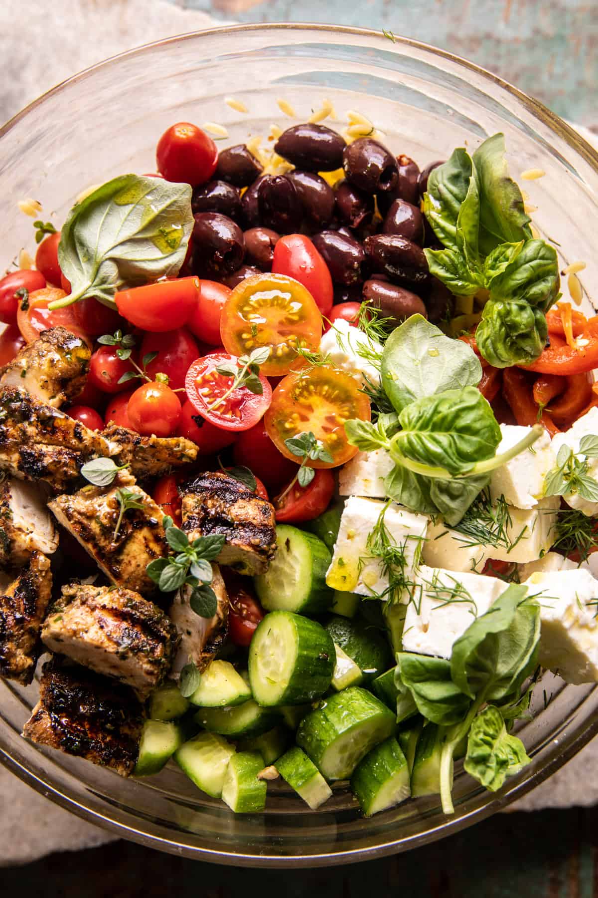 Greek Chicken Orzo Salad | halfbakedharvest.com
