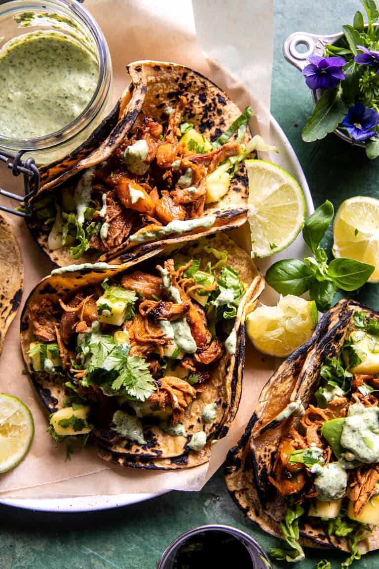 Hawaiian Chicken Tacos with Jalapeño Pineapple Salsa. Half Baked Harvest