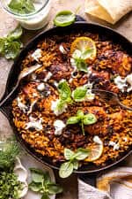 One Skillet Chicken Tzatziki and Orzo. - Half Baked Harvest