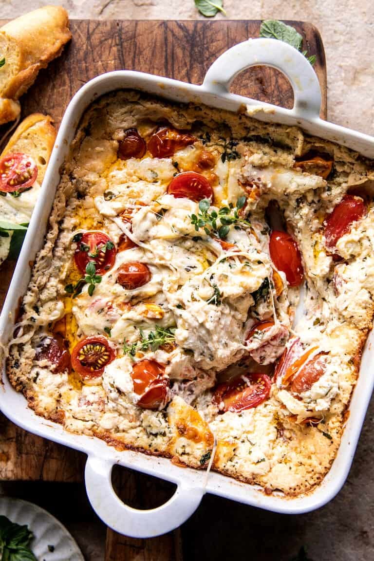 Roasted Garlic Caprese Dip. Half Baked Harvest