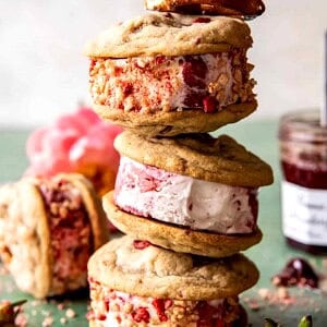 Strawberry Pretzel Cookie Ice Cream Sandwiches | halfbakedharvest.com