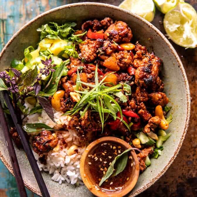 20 Minute Ginger Pineapple Chicken Stir Fry | halfbakedharvest.com