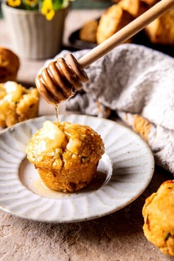Honey Butter Jalapeño Cheddar Cornbread Biscuits | halfbakedharvest.com