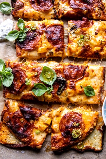 Sheet Pan Hawaiian Pepperoni Pizza | halfbakedharvest.com
