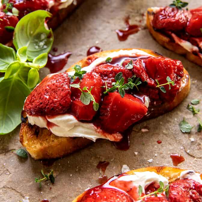 Strawberry Jam with Honey Whipped Goat Cheese | halfbakedharvest.com