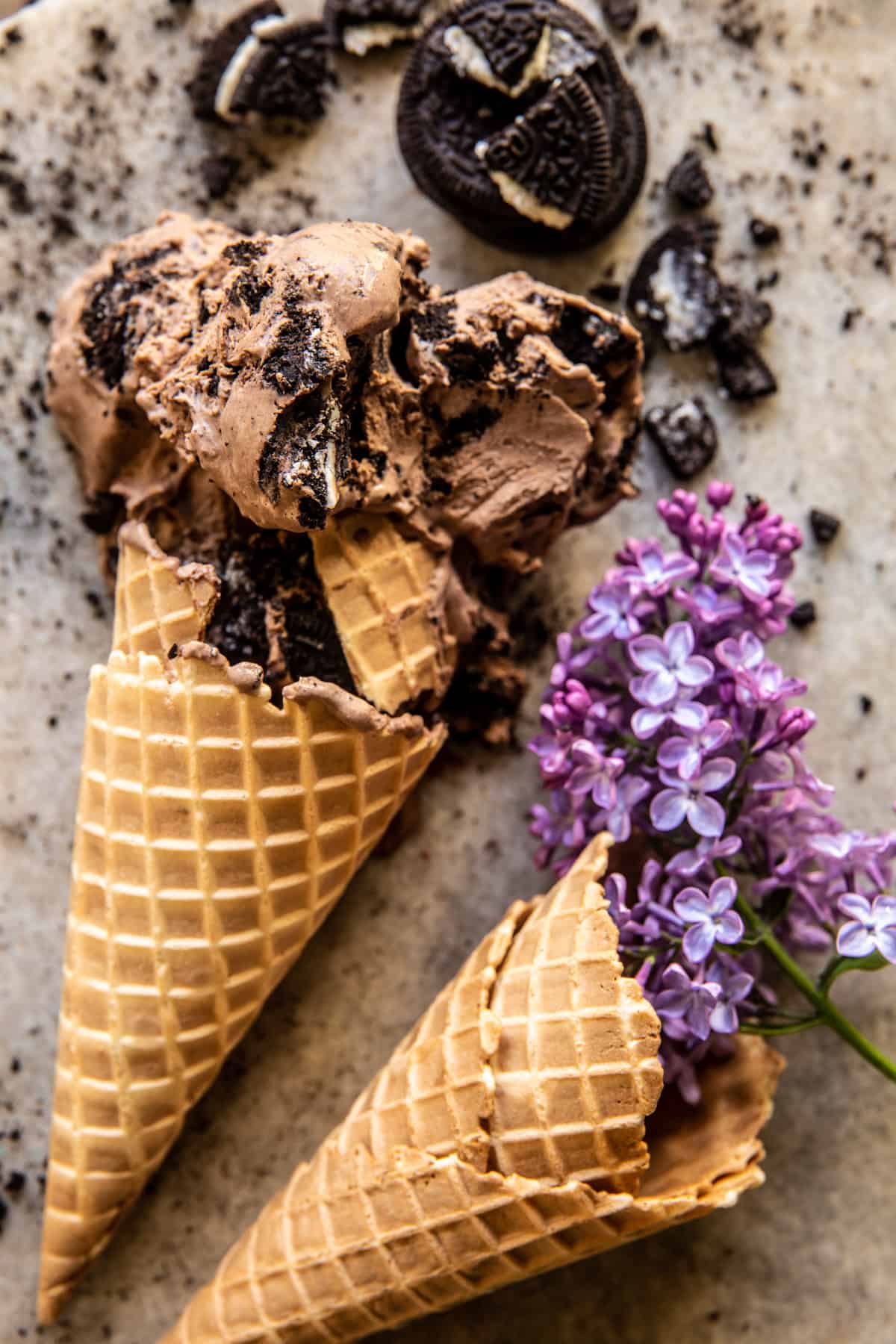 No Churn Chocolate Malt Oreo Ice Cream | halfbakedharvest.com