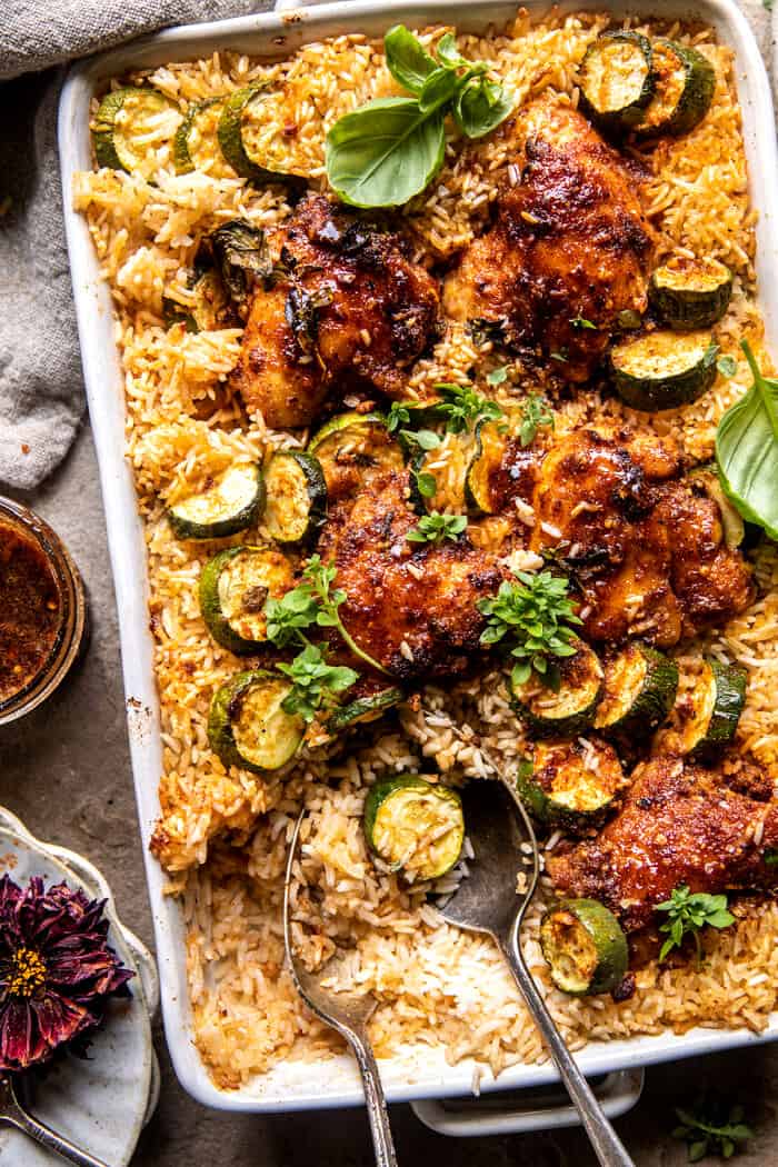 One Pan Chipotle Honey Chicken and Rice. - Half Baked Harvest