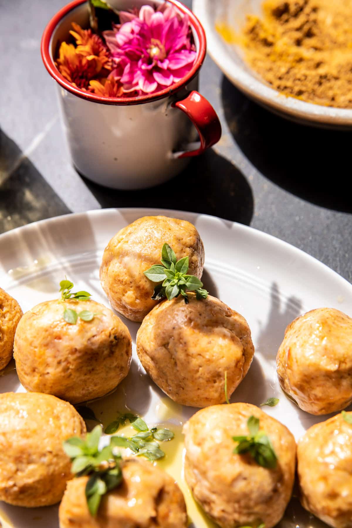 Crockpot Coconut Curry Chicken Meatballs | halfbakedharvest.com