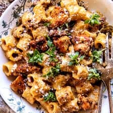 Roasted Butternut Squash and Sun-Dried Tomato Chicken Pasta | halfbakedharvest.com