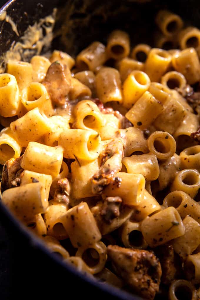 Roasted Butternut Squash and SunDried Tomato Chicken Pasta. Half