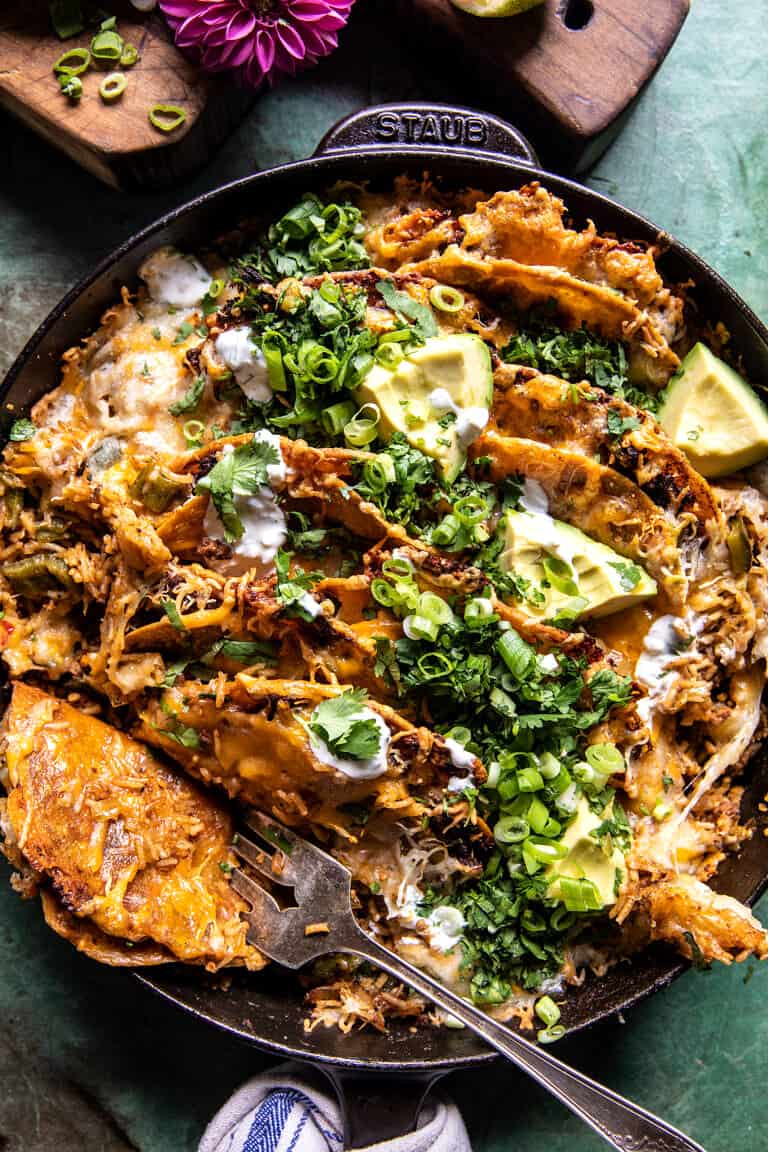 Twice Baked Crispy Cheesy Taco Rice Casserole. - Half Baked Harvest