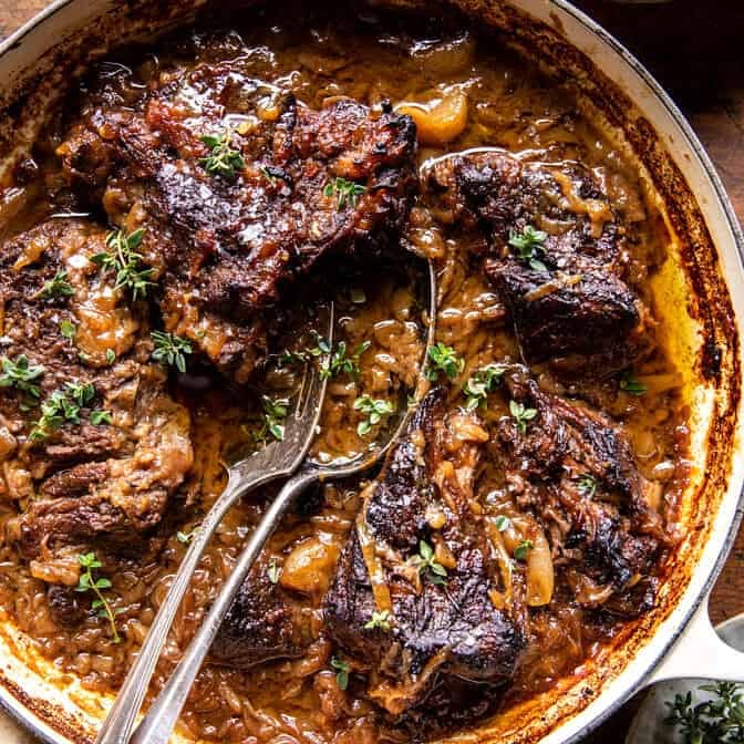 Cider Braised Pot Roast with Crispy Sage Butter Potatoes | halfbakedharvest.com