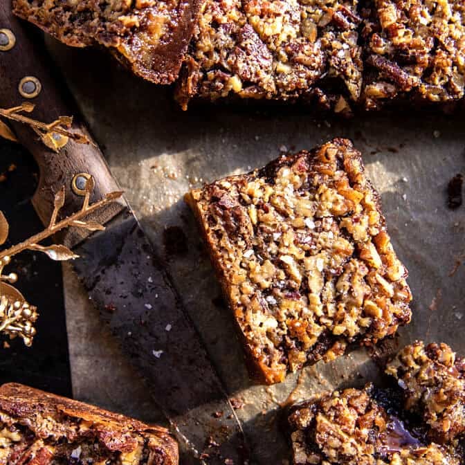 Gooey Pecan Pie Brownies| halfbakedharvest.com