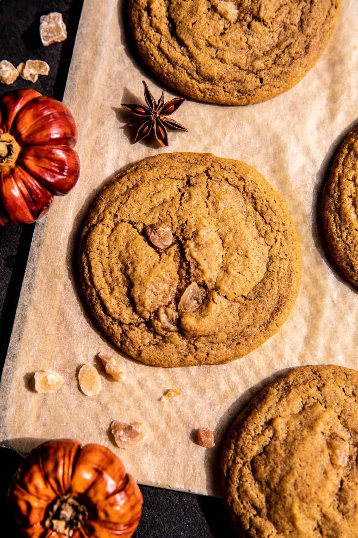 Soft Pumpkin Spice Ginger Cookies with Brown Butter Icing | halfbakedharvest.com