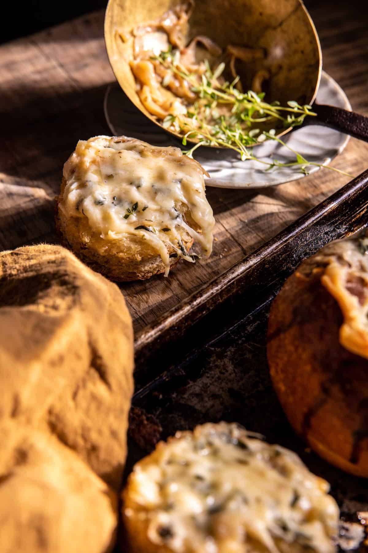Creamy French Onion Soup Baked In Bread Bowls | halfbakedharvest.com