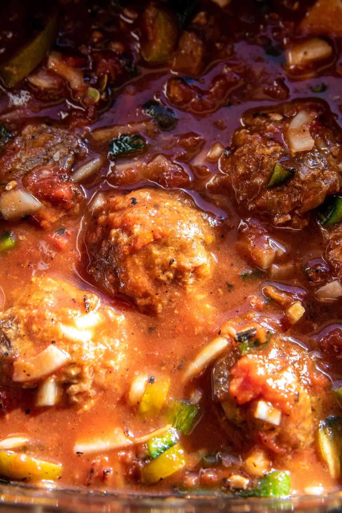 Crockpot Chili Meatballs and Spaghetti | halfbakedharvest.com