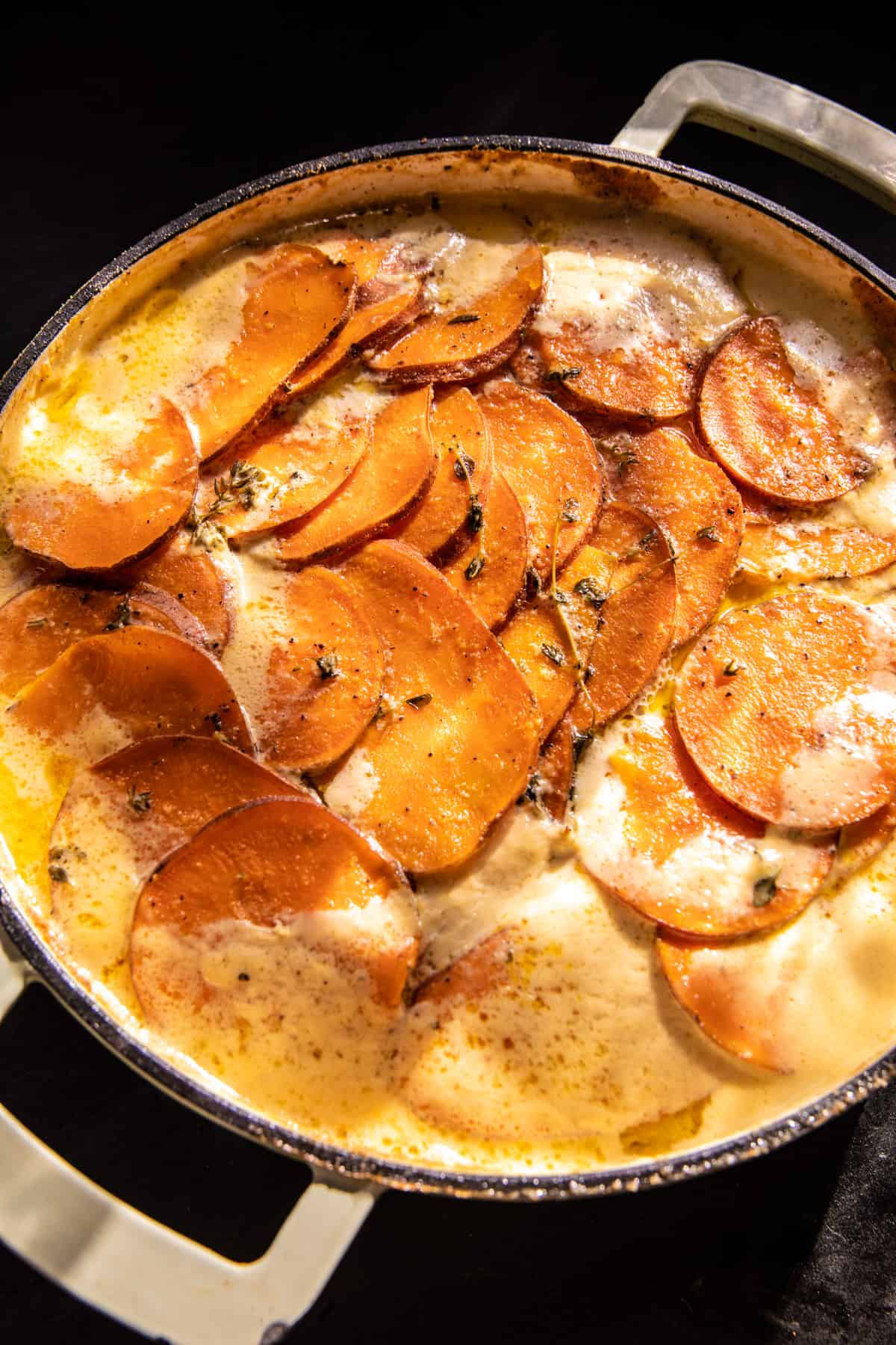 Easy Creamy Scalloped Sweet Potatoes | halfbakedharvest.com