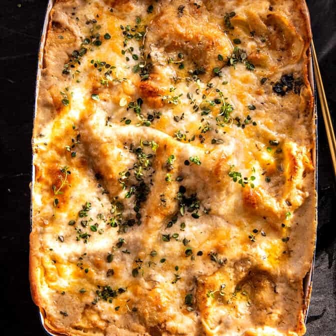Brown Butter Pesto Spinach Soufflé Lasagna | halfbakedharvest.com