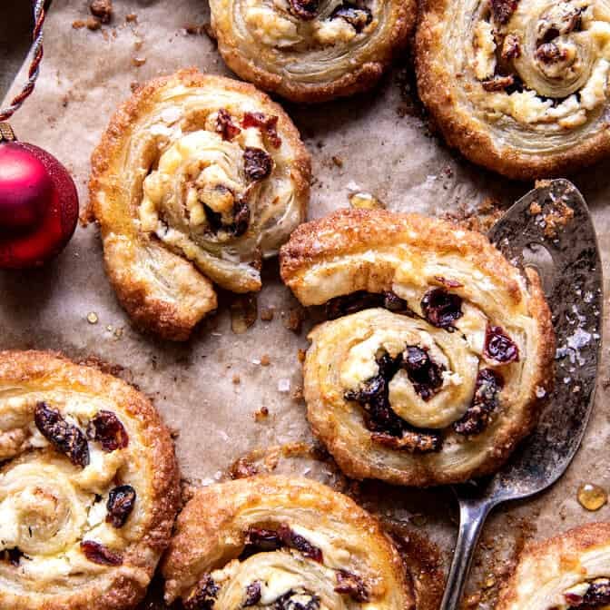 Cranberry Goat Cheese Puff Pastry Swirls | halfbakedharvest.com