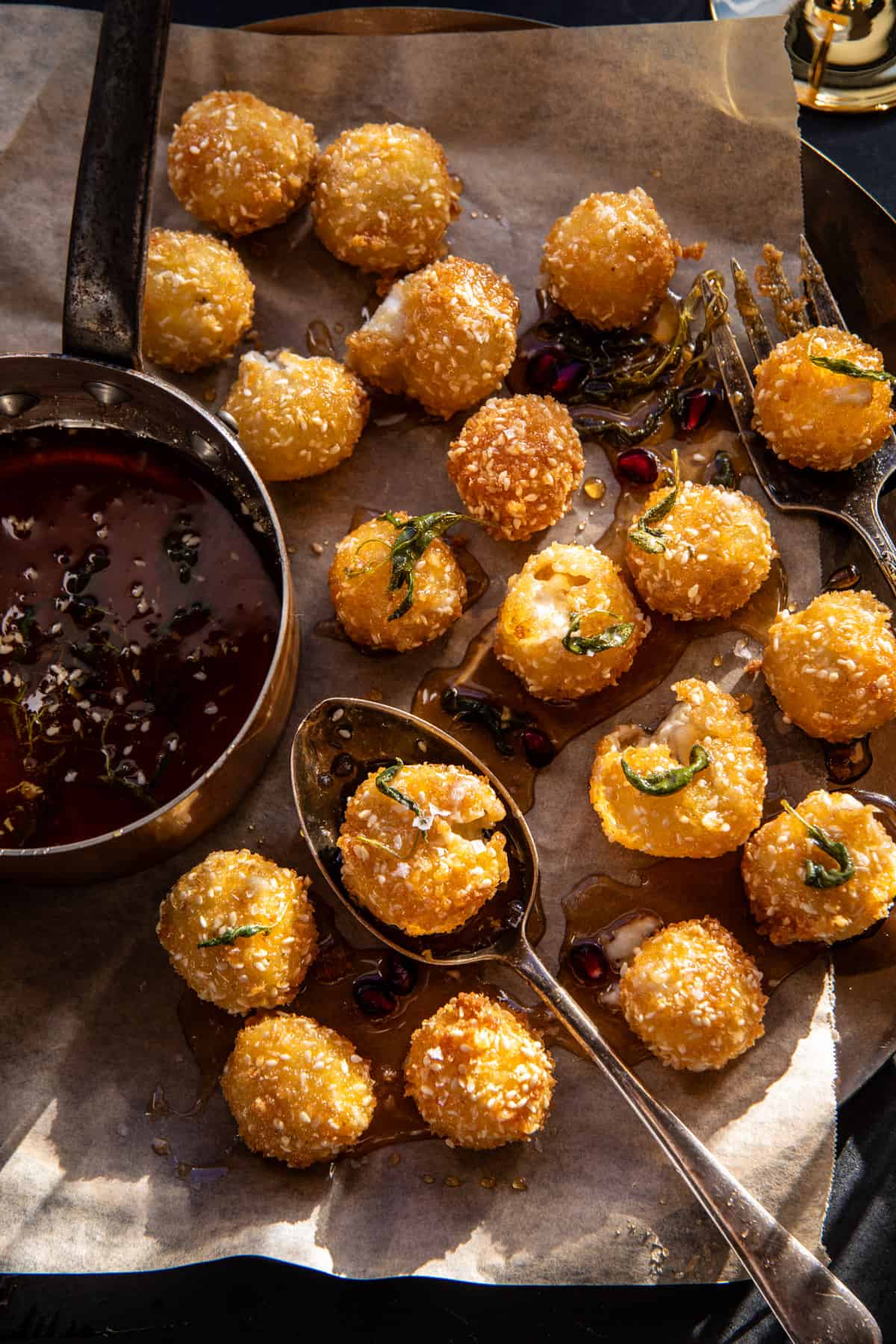 Fried Goat Cheese with Spicy Sage Honey | halfbakedharvest.com