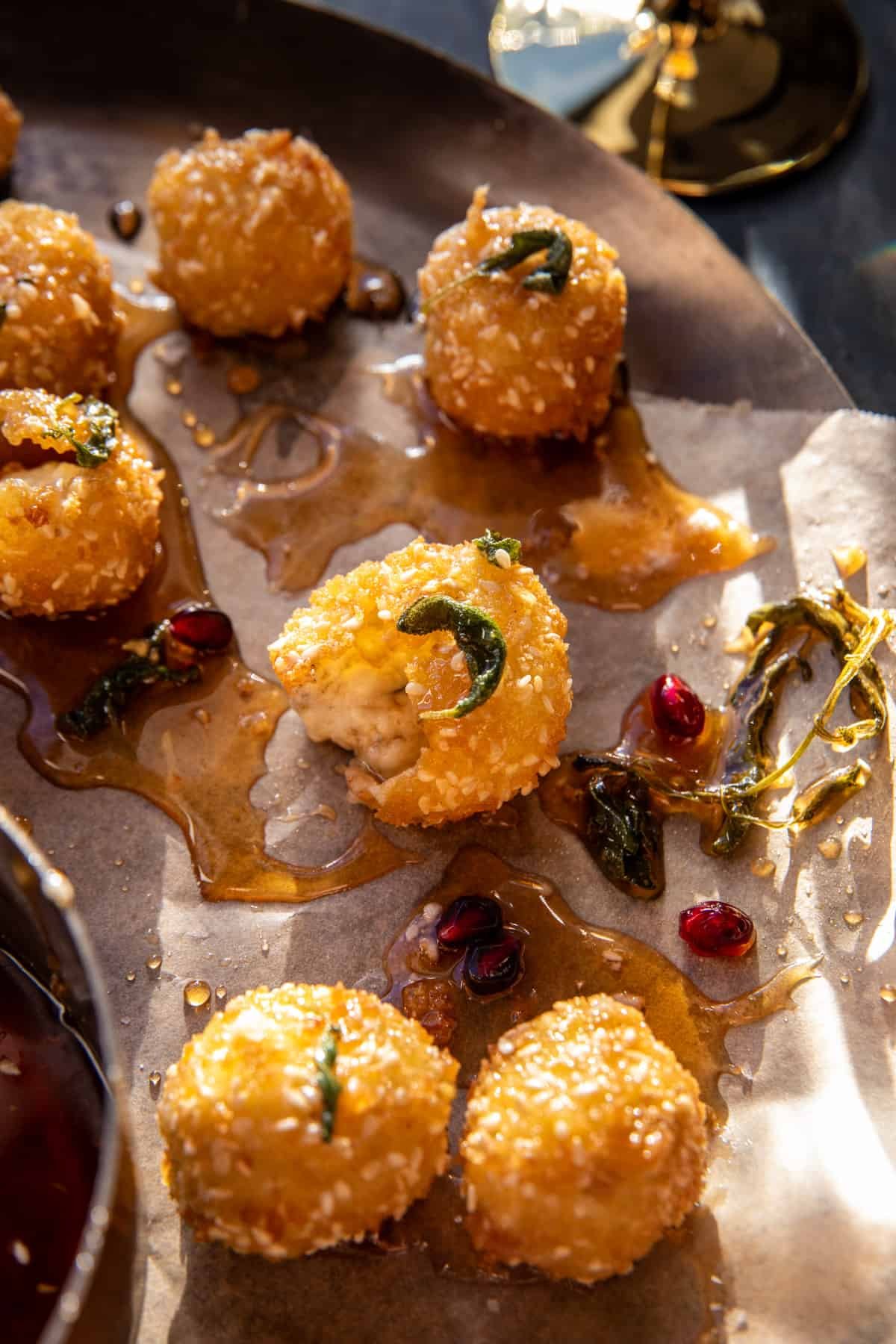 Fried Goat Cheese with Spicy Sage Honey | halfbakedharvest.com