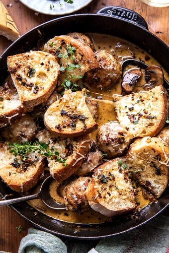 Garlic Butter Chicken Marsala Meatballs | alfbakedharvest.com