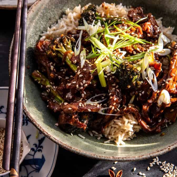 20 Minute Miso Ginger Beef and Broccoli | halfbakedharvest.com