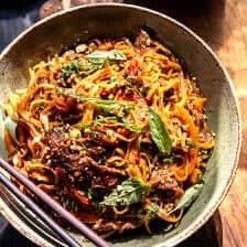 30 Minute Thai Basil Beef Noodles | halfbakedharvest.com