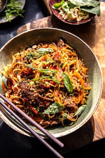 30 Minute Thai Basil Beef Noodles | halfbakedharvest.com