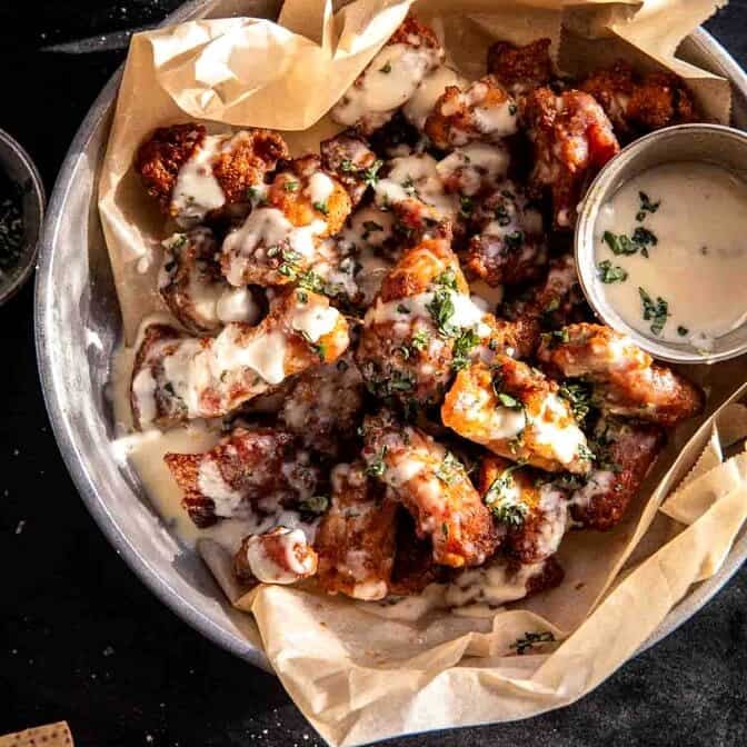 Baked Garlic Parmesan Boneless Wings | halfbakedharvest.com