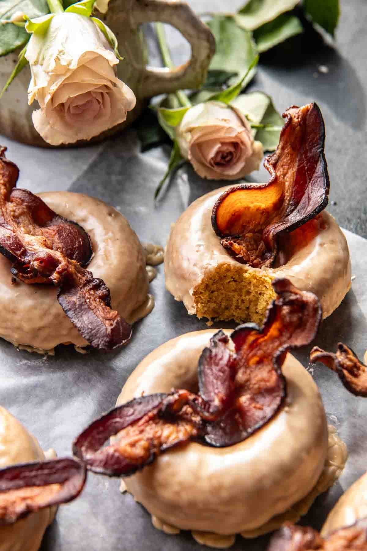 Baked Maple Bacon Doughnuts | halfbakedharvest.com